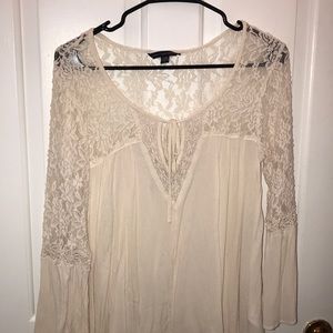 American Eagle Blouse with Lace Detail